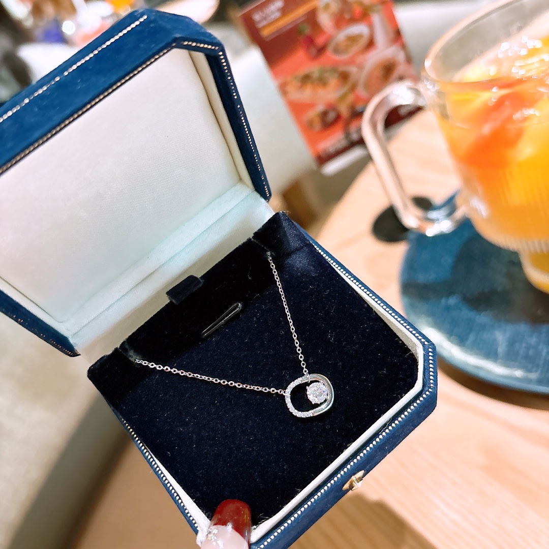 925 Silver Moissanite Necklace Pure Workplace Silver