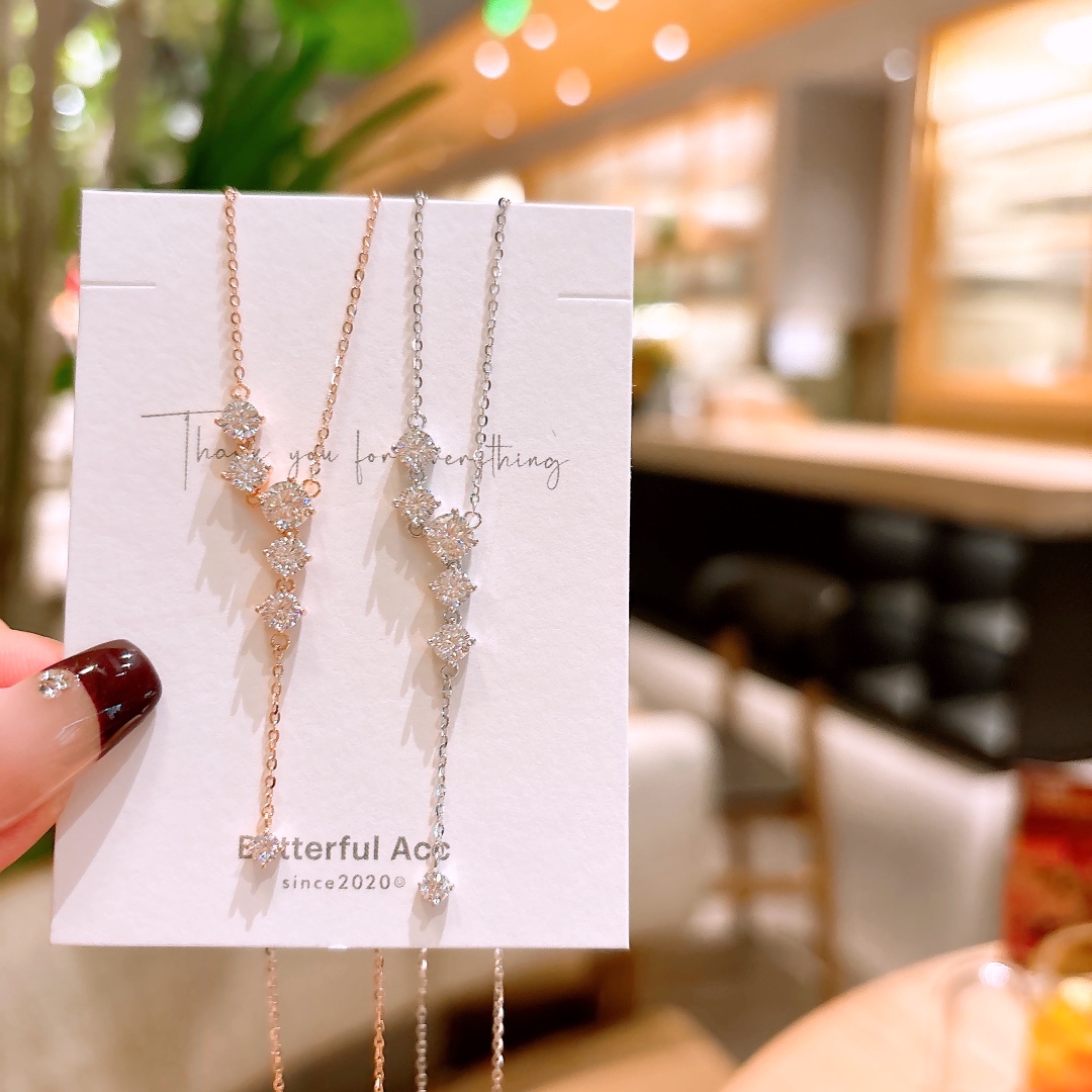 925 Silver Moissanite Necklace Soft Party Silver