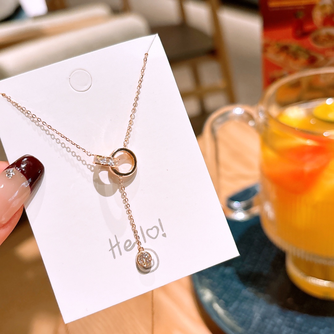 Fine Silver Moissanite Necklace Delicate Self-love Gold