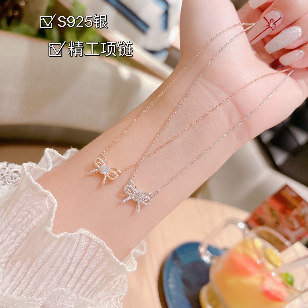 Solid Silver Moissanite Necklace Fashion Confession Silver