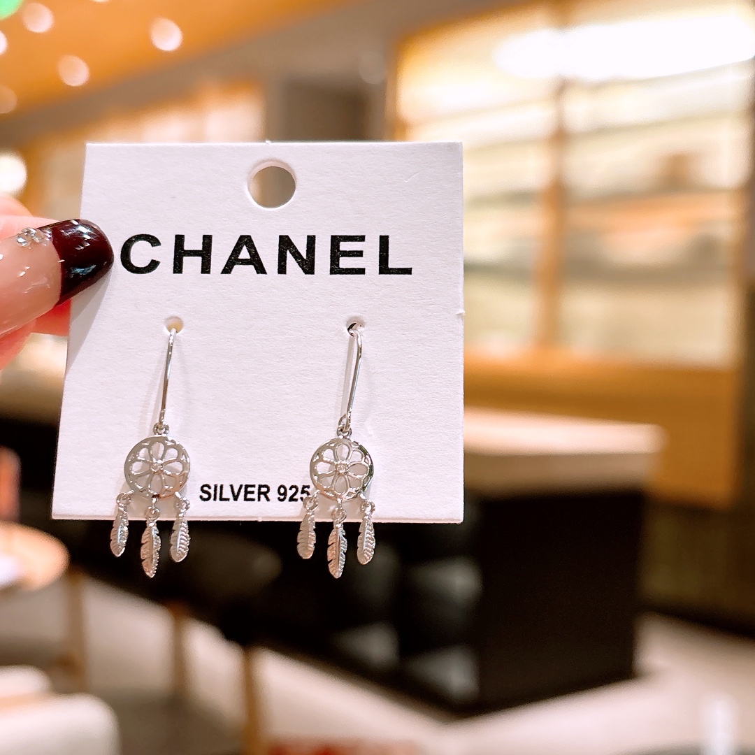 高級感低アレルギー銀ドロップ＆スレッドイヤリングゴールド パーティー