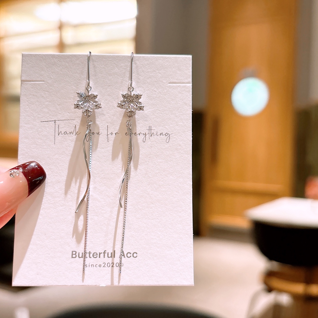 レトロ925シルバードロップ＆スレッドイヤリングシルバー ウェディング