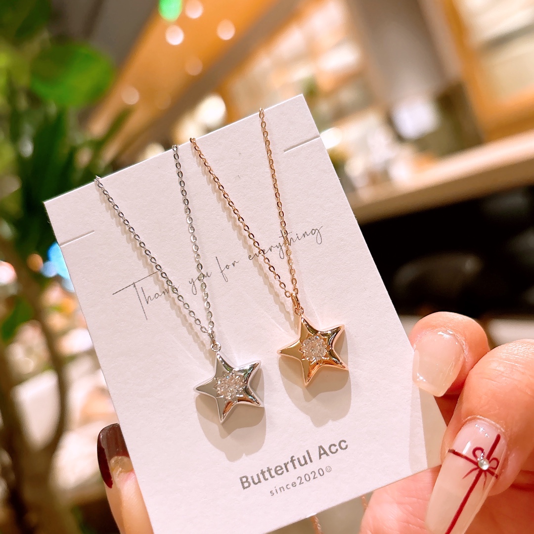 Low Allergy Silver Moissanite Necklace Romantic Proposal Silver