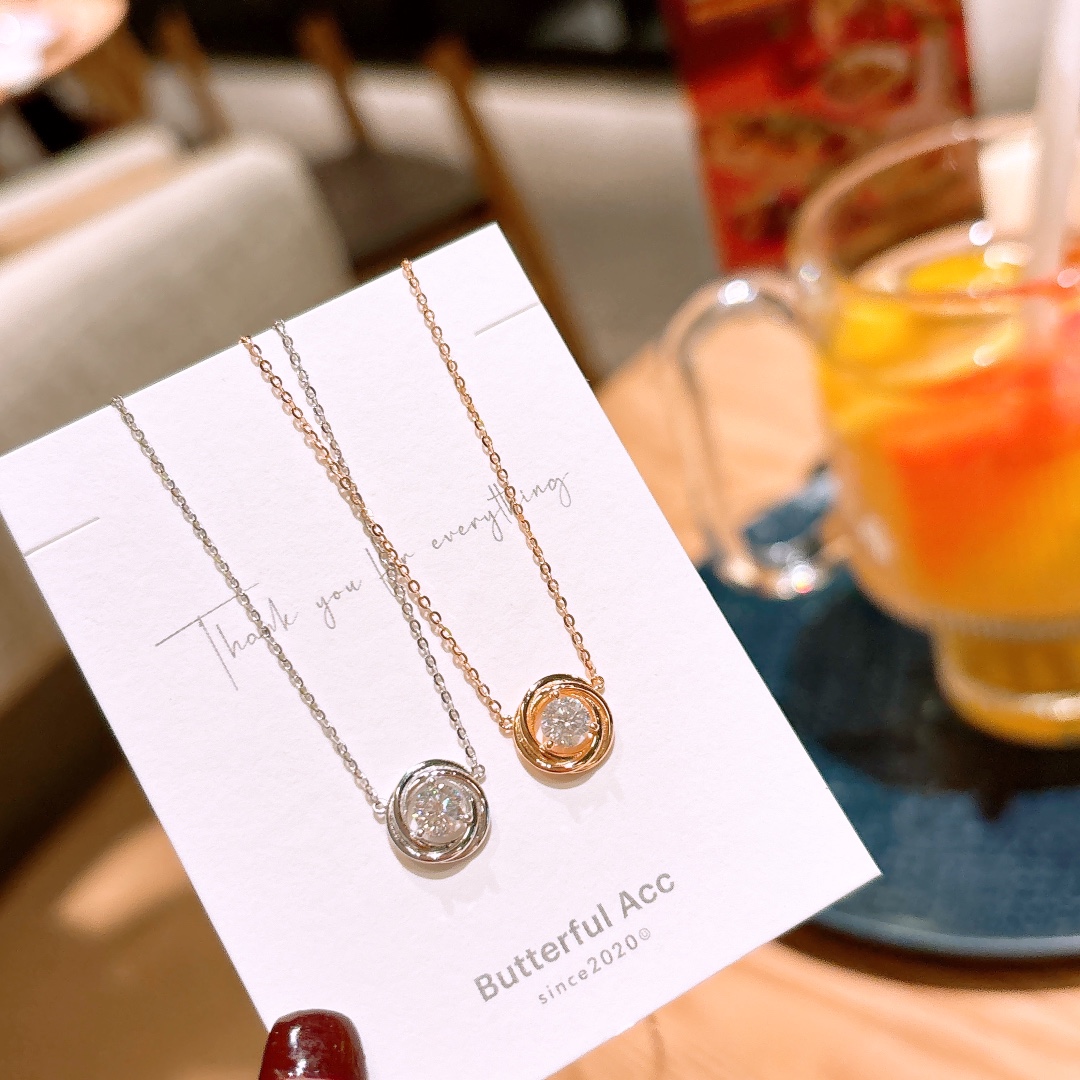 High Polish Silver Moissanite Necklace Forest Valentine's Day Silver