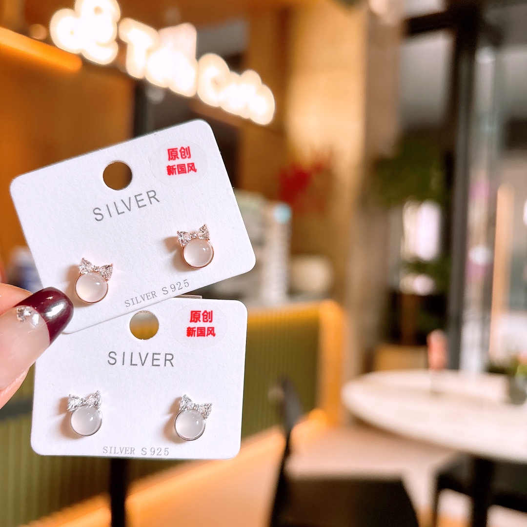 Hypoallergenic Silver Earrings Korean Style Mother's Birthday Silver