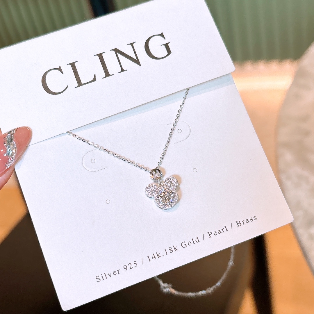 Allergiearmes Silber Moissanit Kette Verspielt Hochzeitsgeschenk