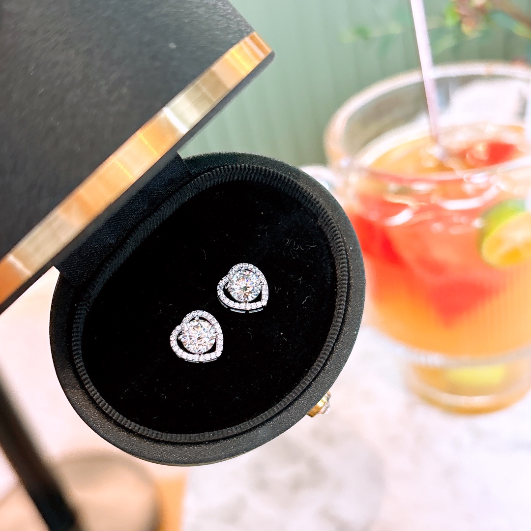 925 Silver Moissanite Studs Romantic Annual Party Silver