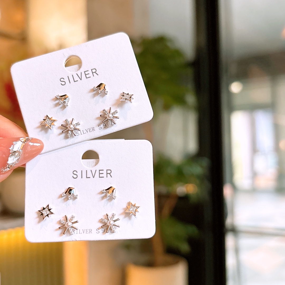 韓国風S925スターリングシルバーイヤリングゴールド 自分へのご褒美