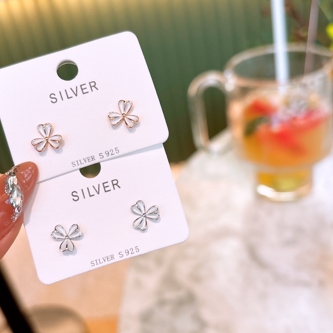 S925 Sterling Silver Earrings Delicate Mother's Birthday Silver