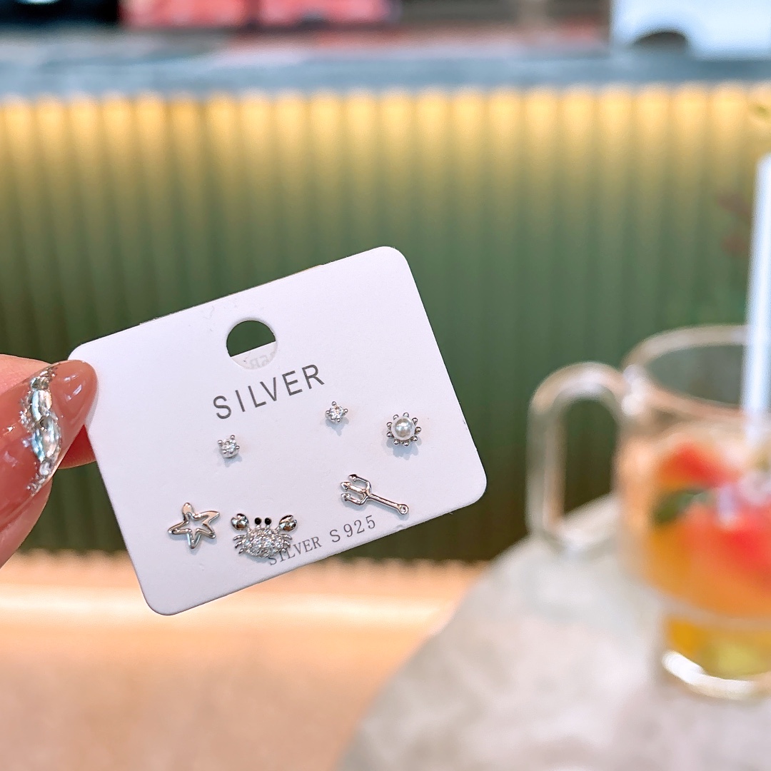 High Polish Silver Earrings Artistic Father's Day Gold