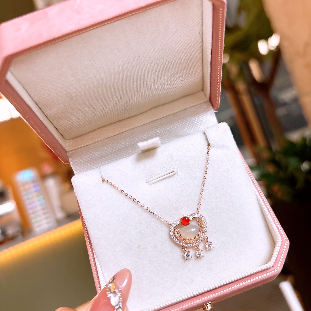 Solid Silver Necklace Cute Party Gold