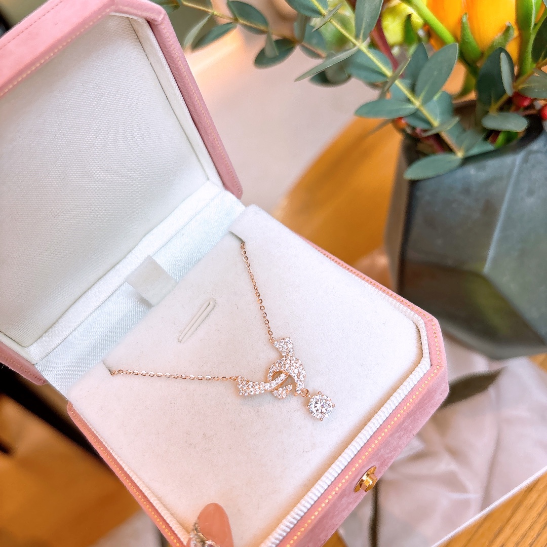 Allergiearmes Silber Moissanit Kette Vintage Bankett Silber