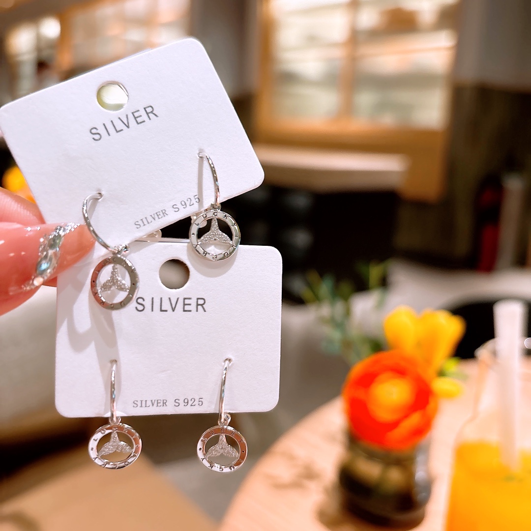 高級感低アレルギー銀ドロップ＆スレッドイヤリングゴールド ウェディング