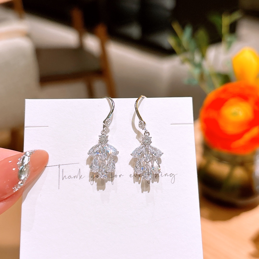 軽やかS925スターリングシルバードロップ＆スレッドイヤリングゴールド ウェディングギフト