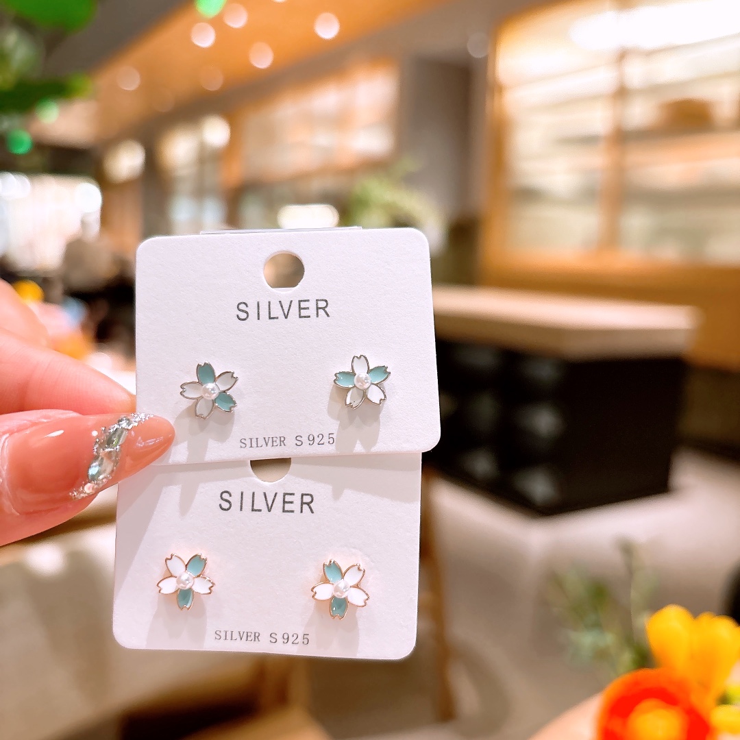 High Polish Silver Earrings Romantic Mother's Day Gold