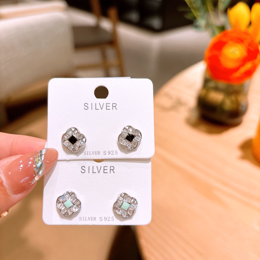 S925 Sterling Silver Earrings Fashion Gift for Her Gold