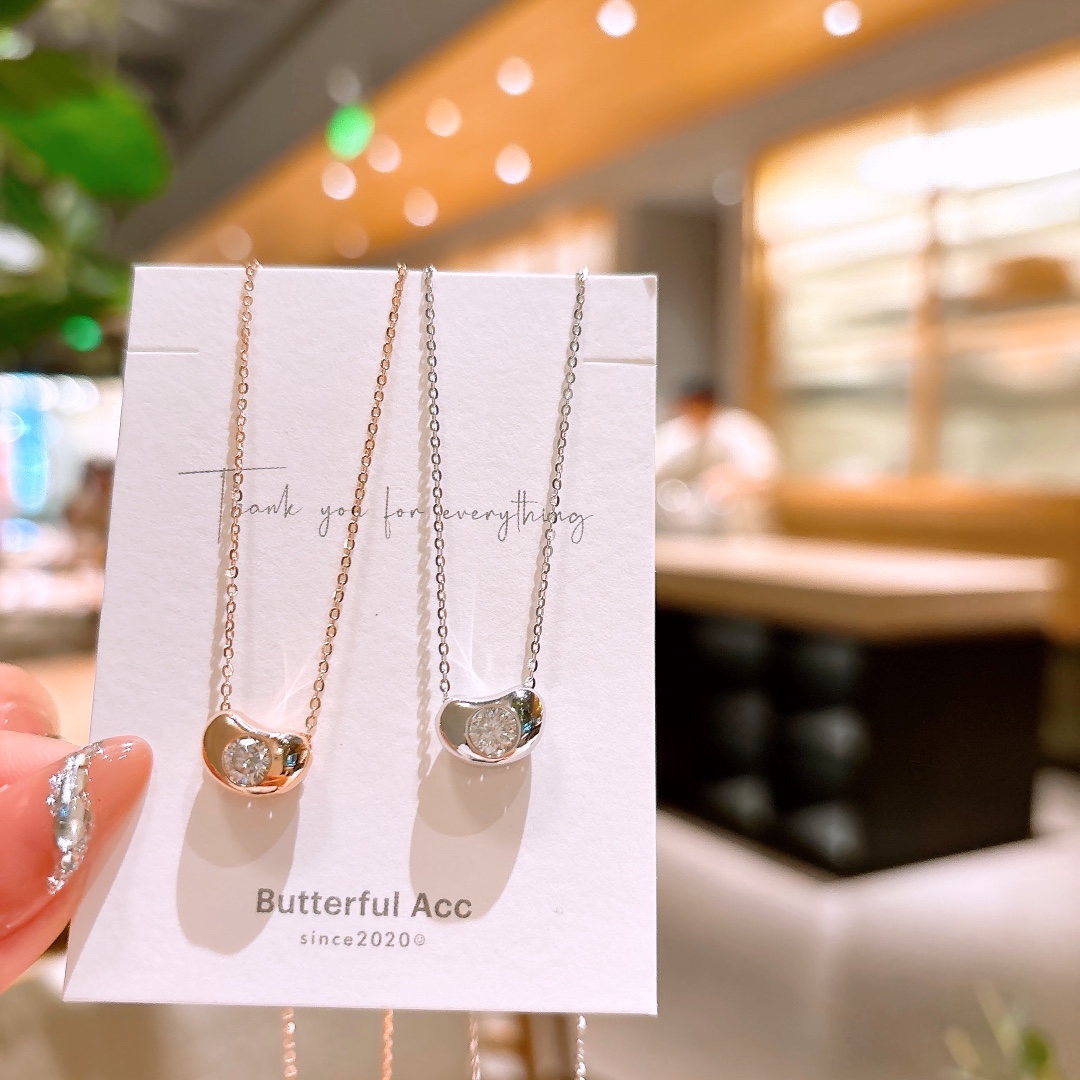 Fine Silver Moissanite Necklace Romantic Teacher's Day Gold