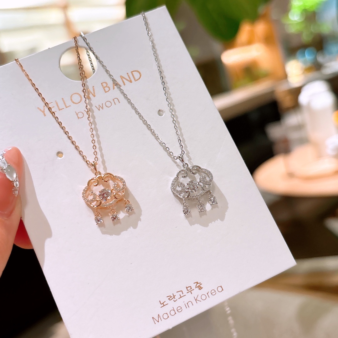 ラグジュアリー925シルバーネックレスゴールド クリスマス