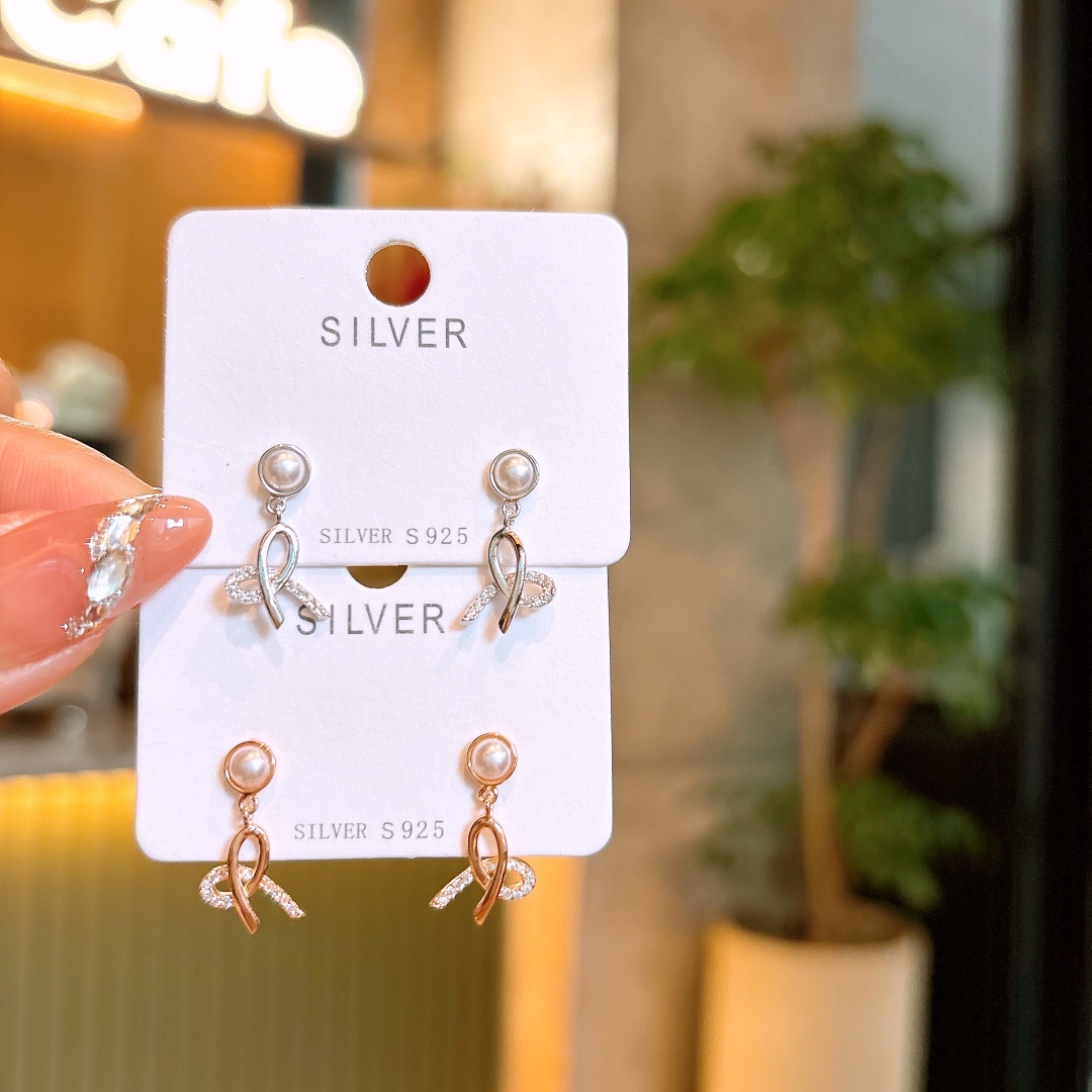 Solid Silver Earrings Romantic Mother's Birthday Silver