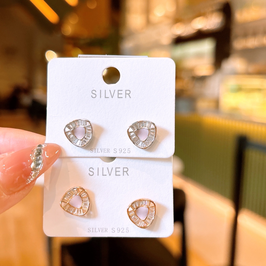 S925 Sterling Silver Earrings Forest Anniversary Silver