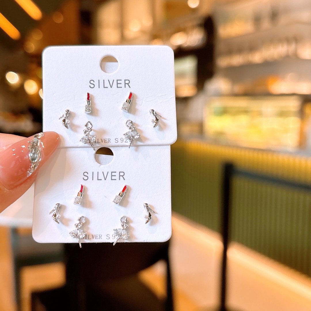 Low Allergy Silver Earrings Romantic Confession Silver