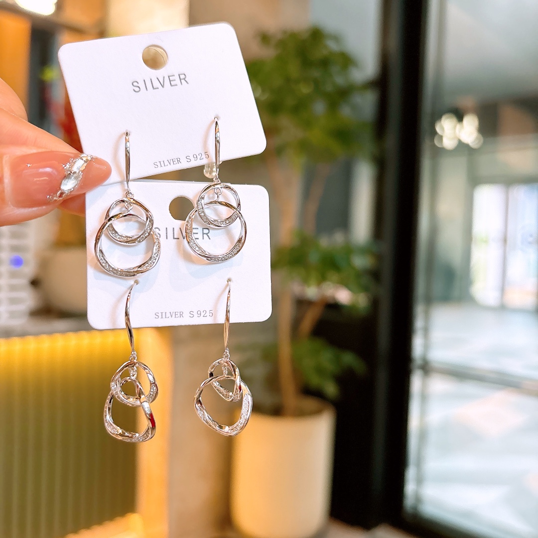 Nickel Free Silver Drop & Thread Earrings Pure New Year Gold