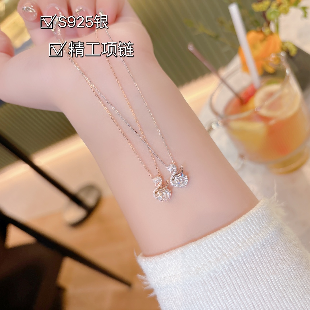 Solid Silver Moissanite Necklace Cute Confession Silver