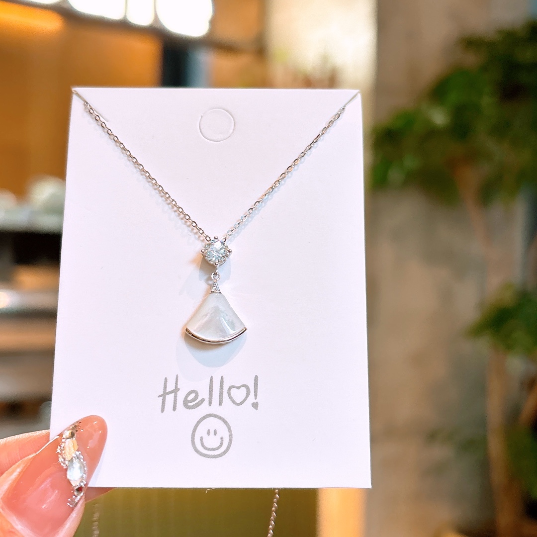 High Polish Silver Moissanite Necklace Pure Father's Day Silver