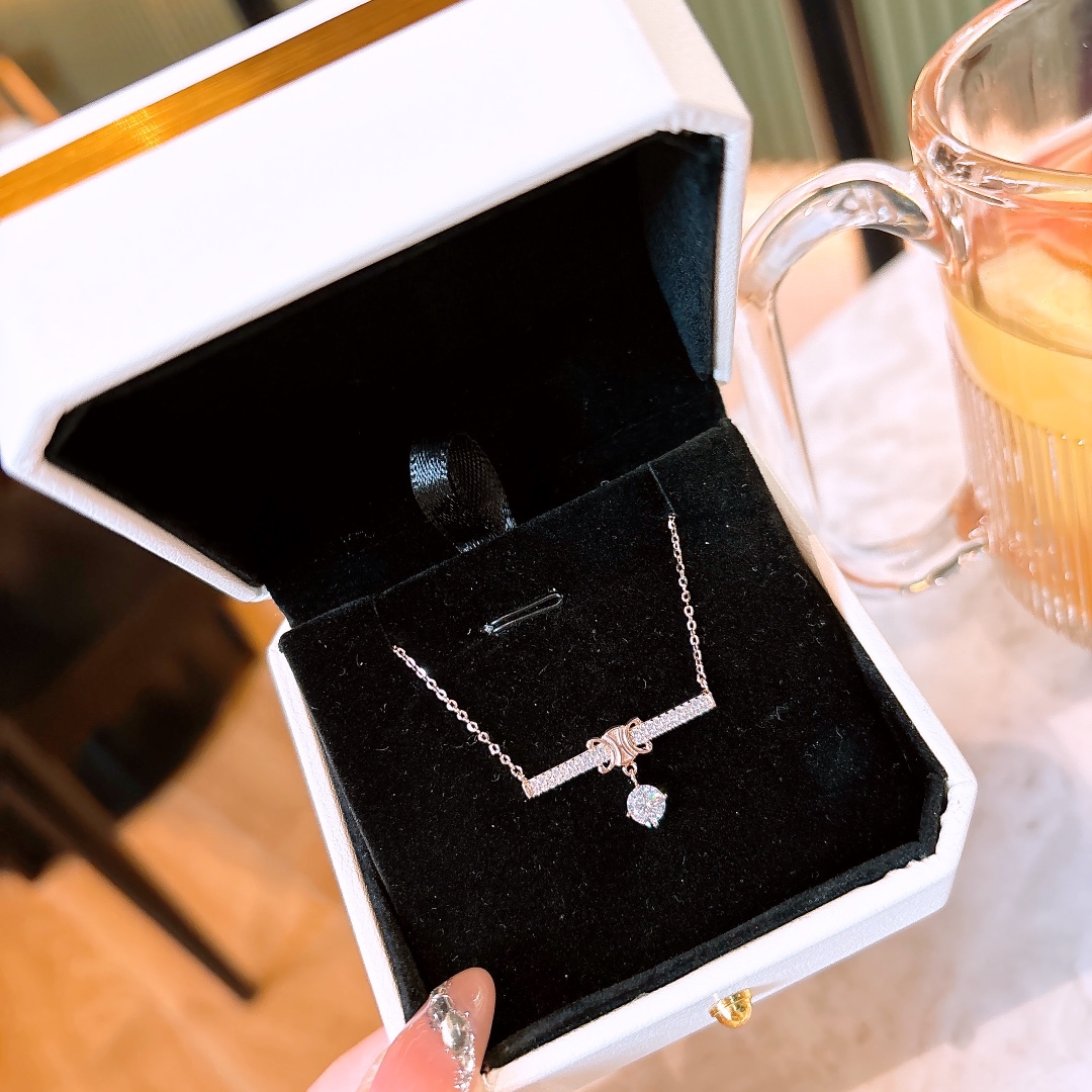 Solid Silver Moissanite Necklace Forest Date Night Gold