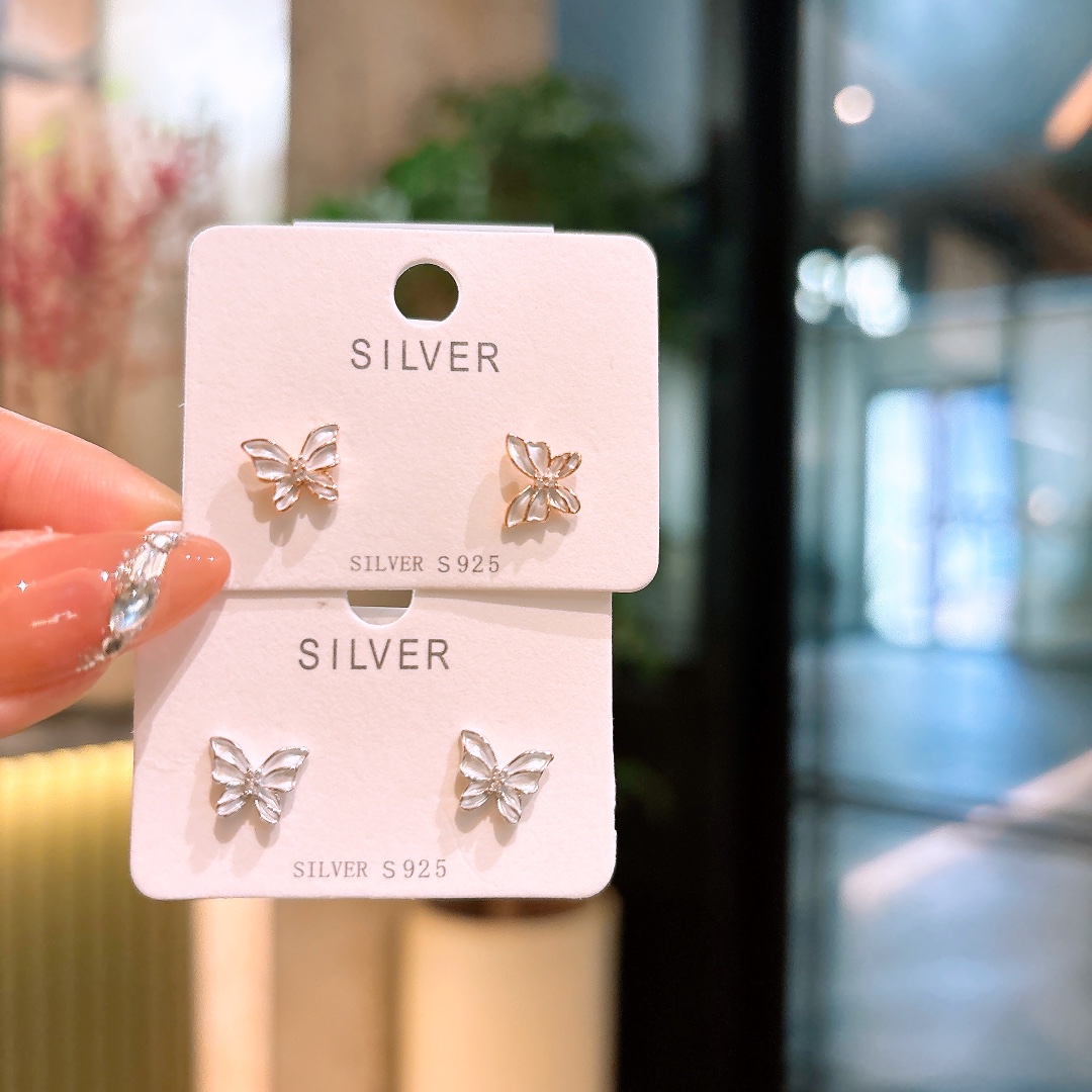 S925 Sterling Silver Earrings Light Luxury Proposal Silver