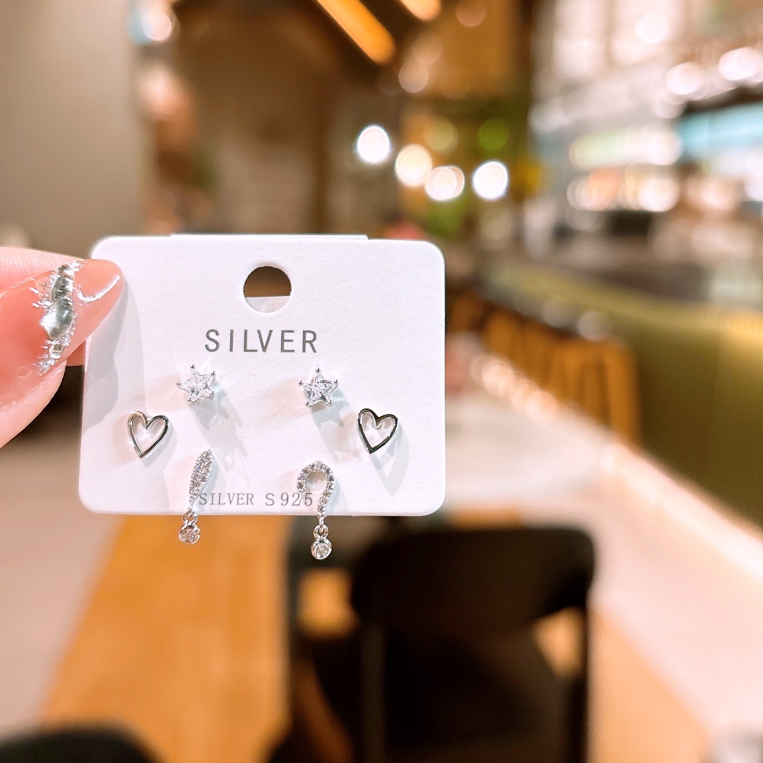 Fine Silver Earrings French Self-love Silver