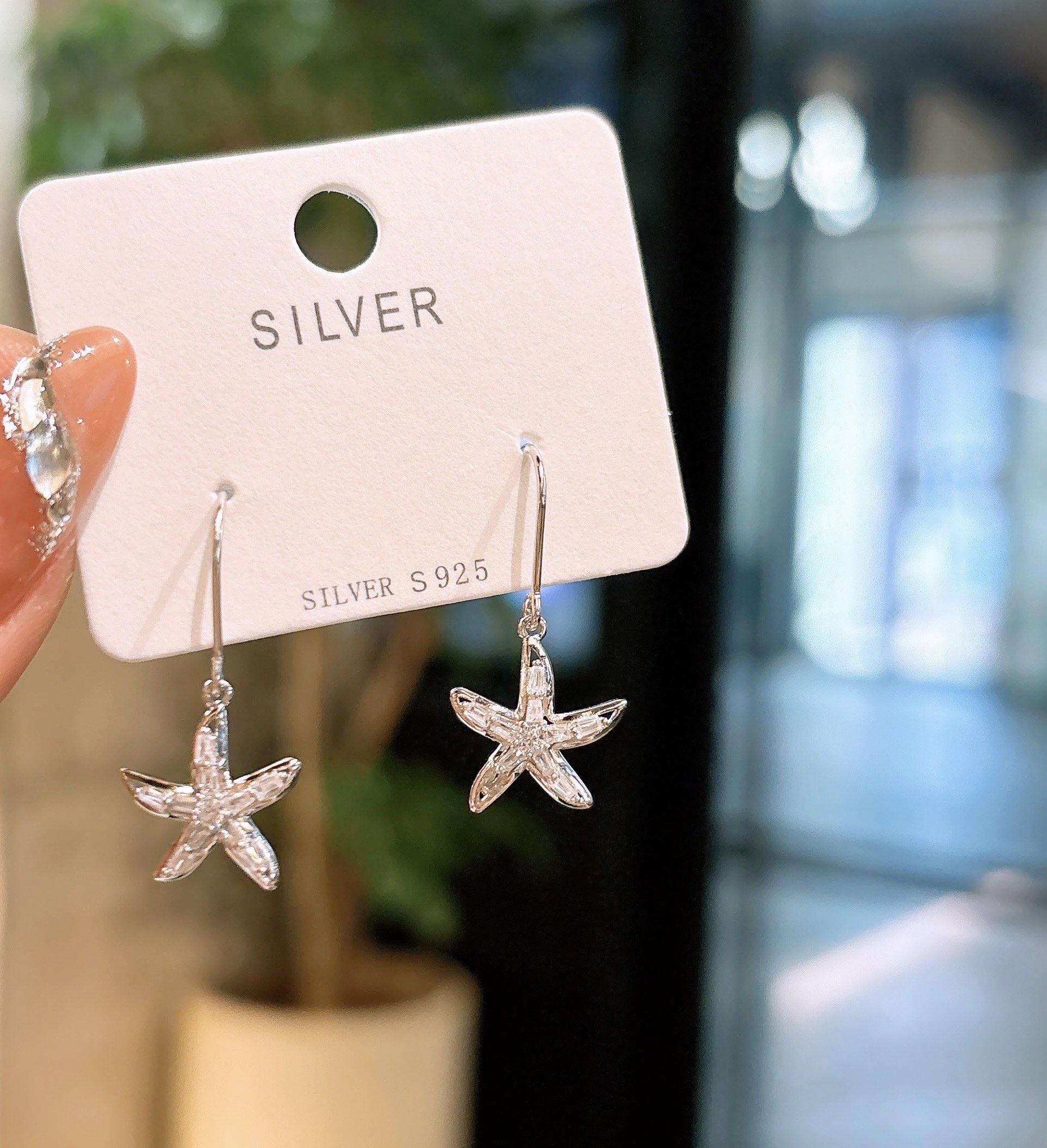 High Polish Silver Drop & Thread Earrings Artistic Anniversary Gold