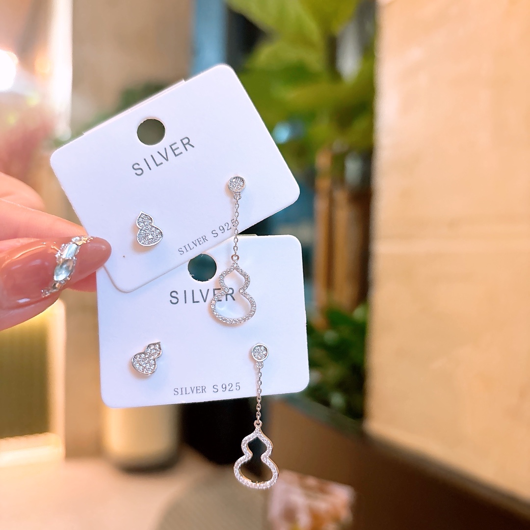 S925 Sterling Silver Earrings Playful Party Silver