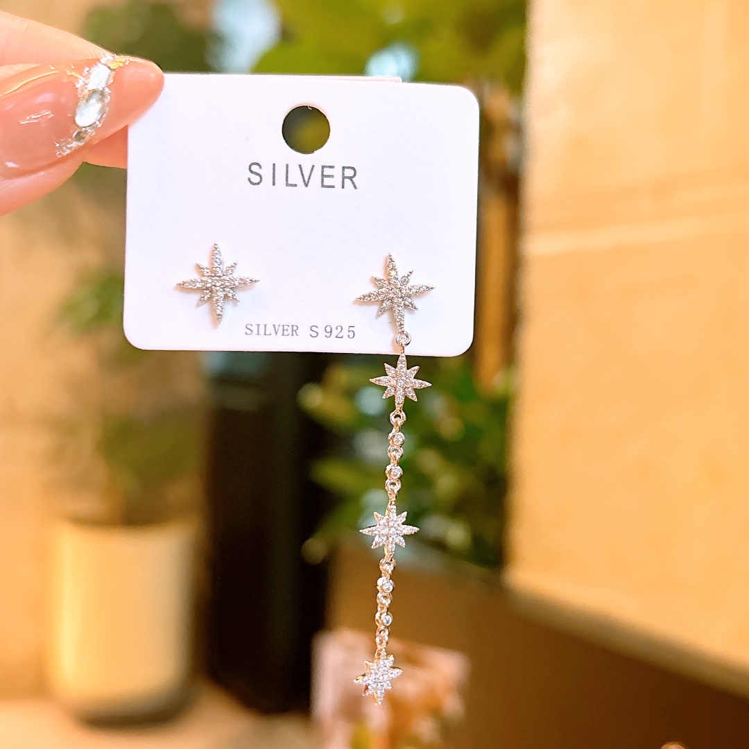 Fine Silver Earrings Vintage Engagement Gold