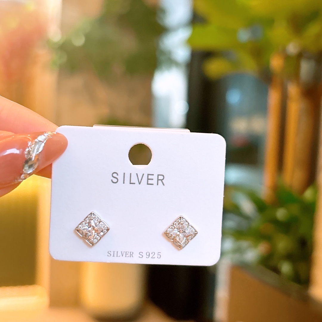 High Polish Silver Earrings Girly Engagement Silver