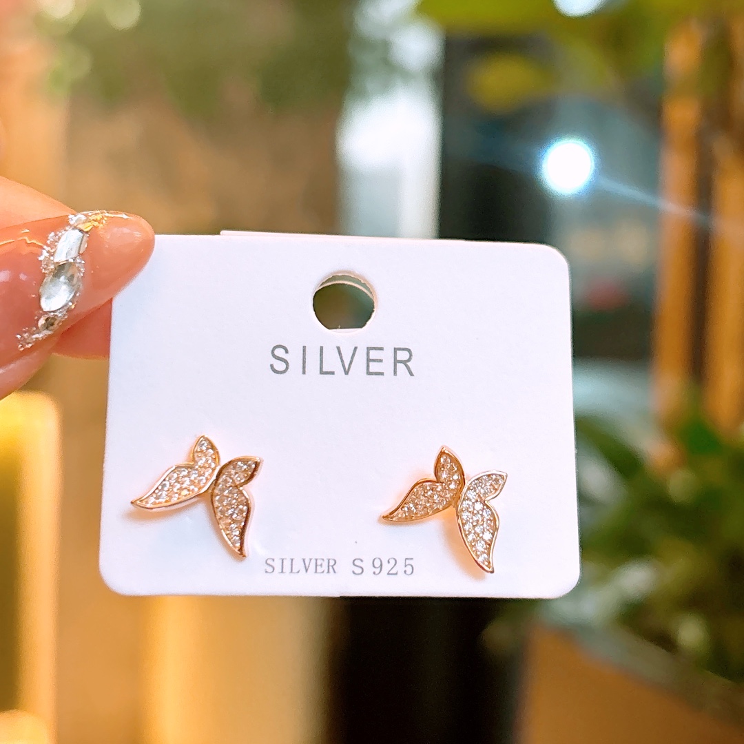 Hypoallergenic Silver Earrings Ins Style Graduation Silver