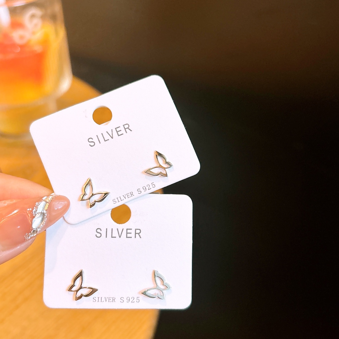 S925 Sterling Silver Earrings Unique Christmas Gold