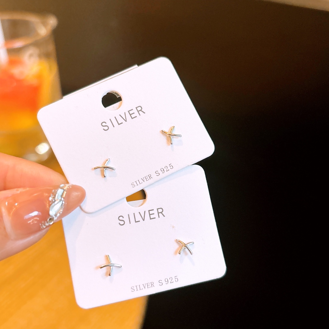 925 Silver Earrings Light Luxury Party Silver