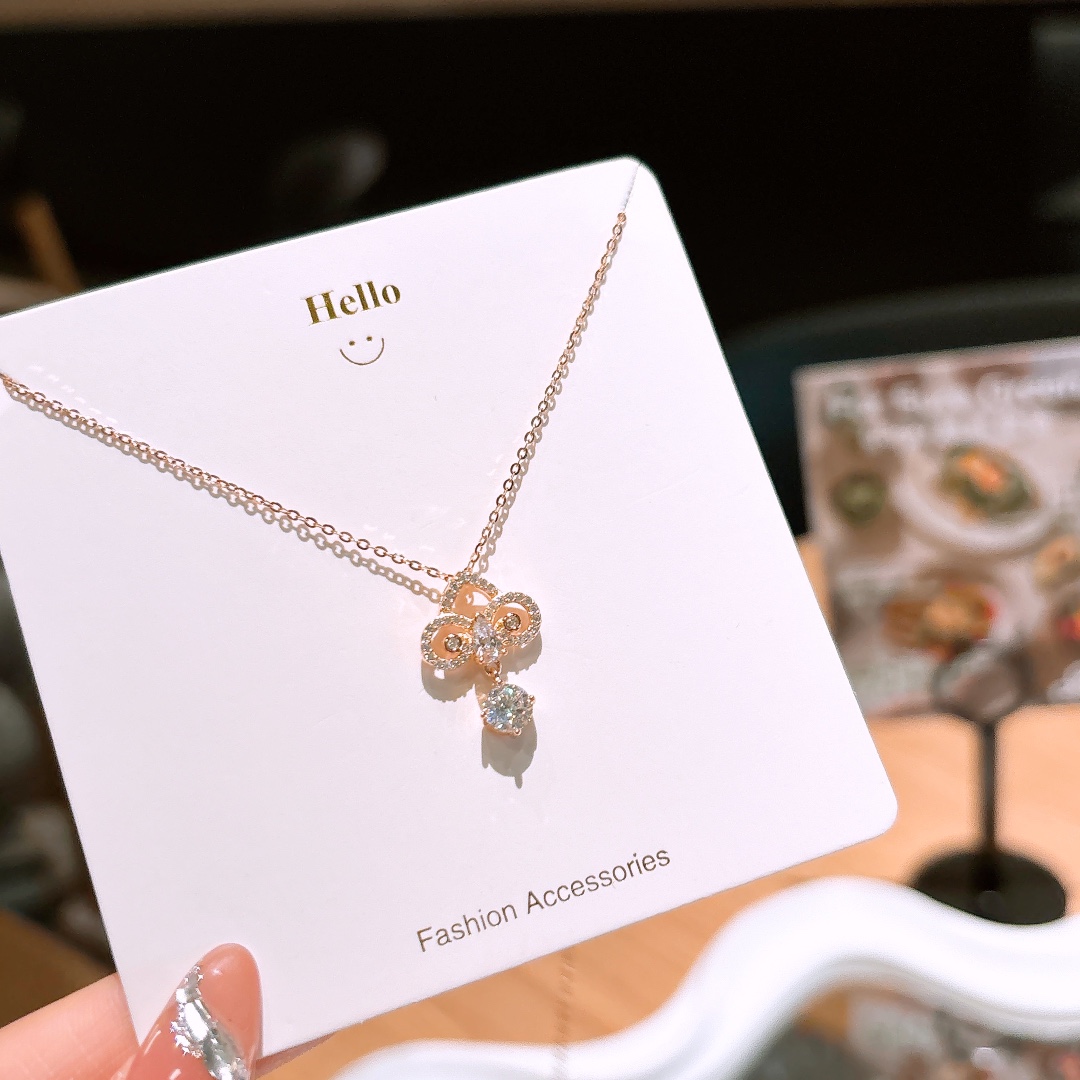 Nickelfreies Silber Moissanit Kette Minimalistisch Reise Silber