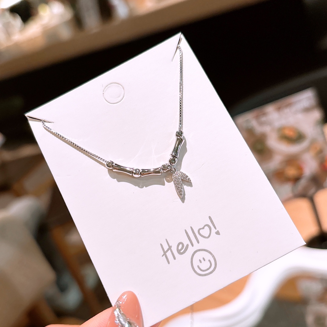 Fine Silver Necklace Korean Style Wedding Registration Gold