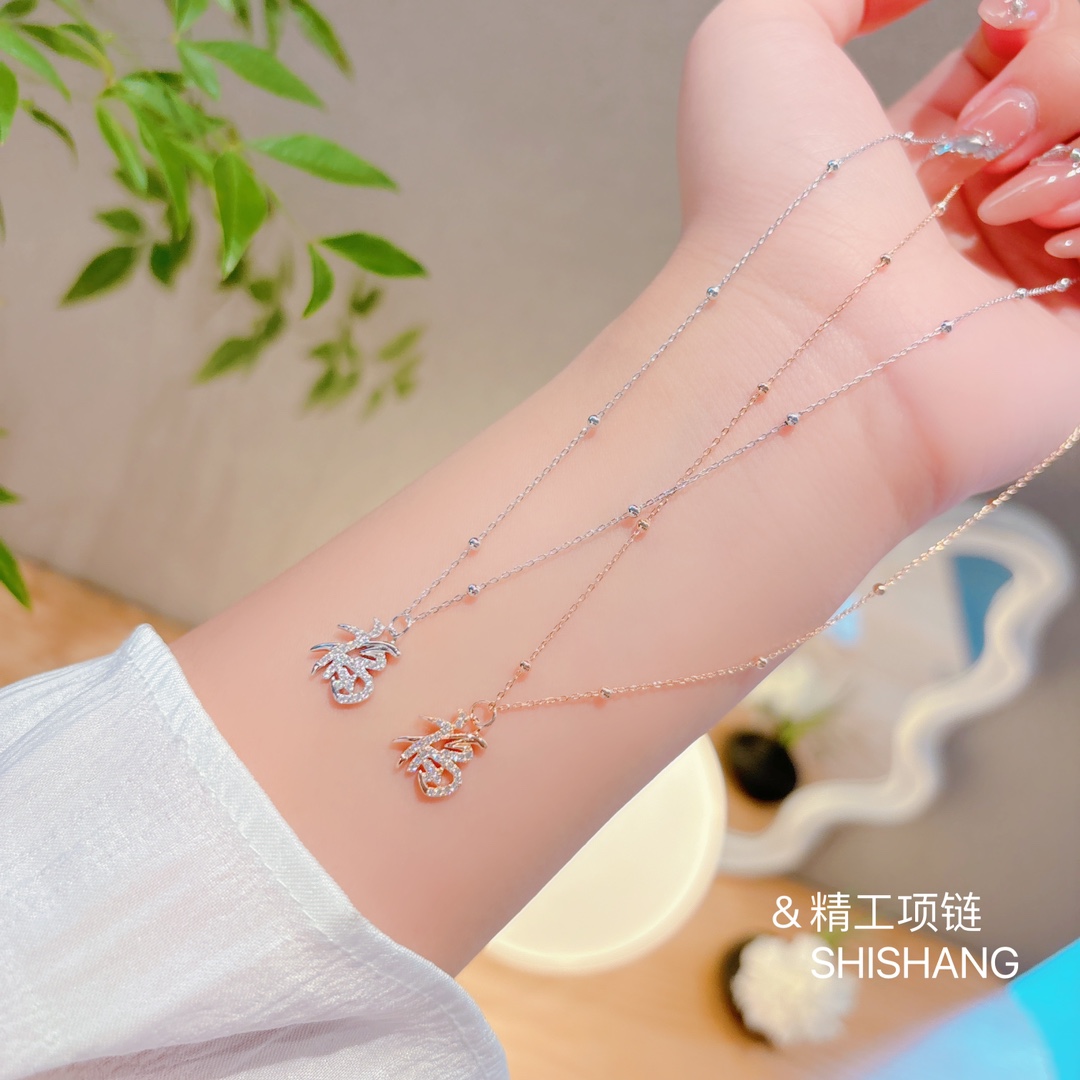 S925 Sterling Silver Necklace Sweet & Cool Annual Party Gold
