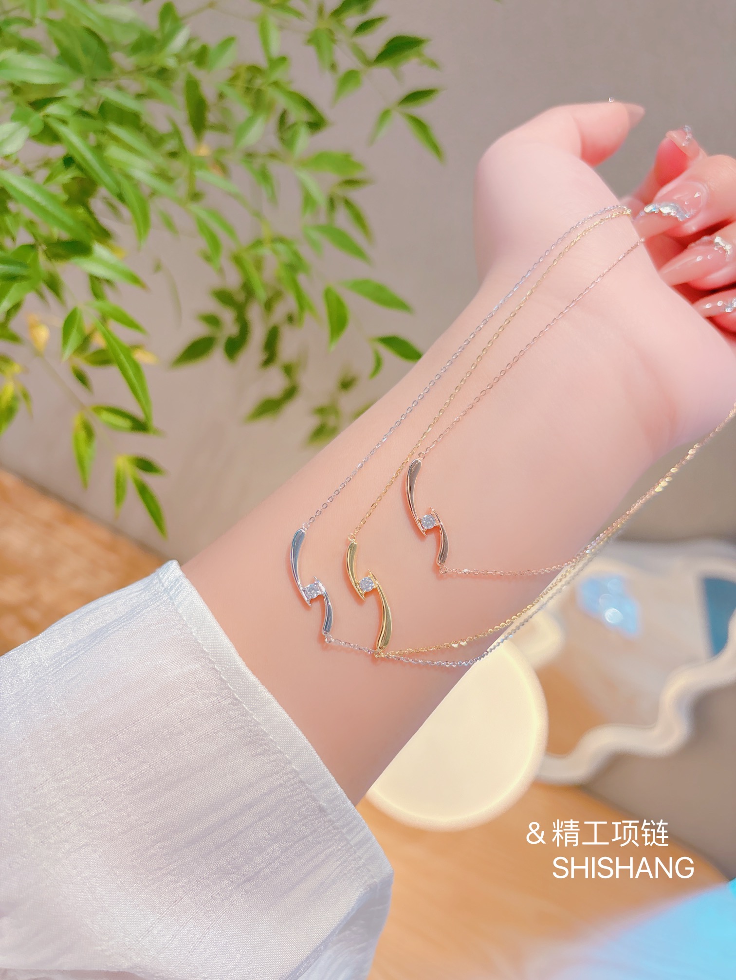 High Polish Silver Necklace Romantic Bestie Gift Silver