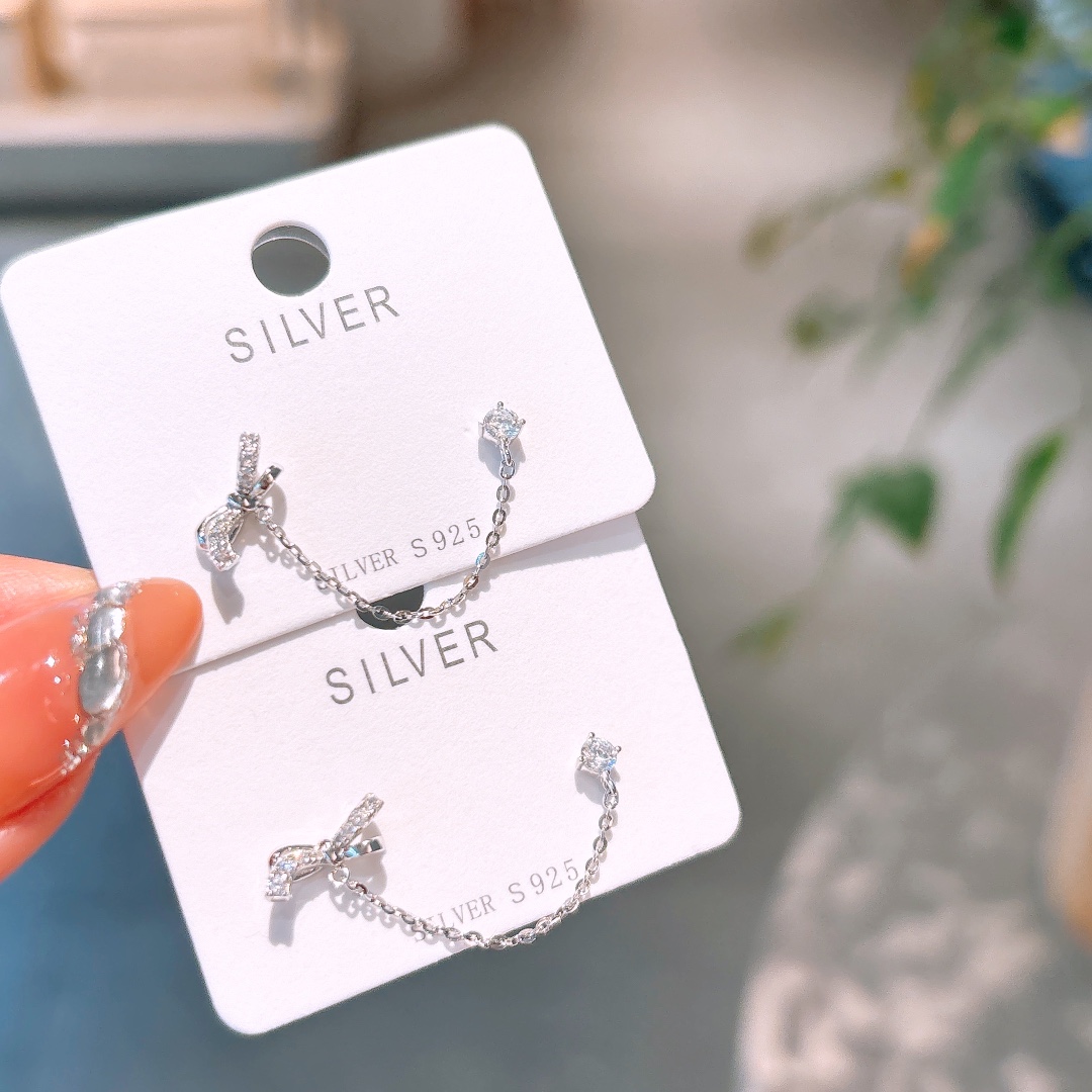 S925 Sterling Silver Earrings Playful Proposal Silver