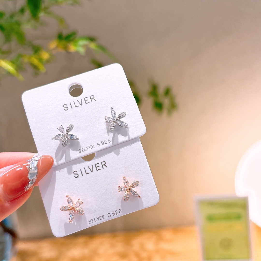 S925 Sterling Silver Earrings Soft Wedding Favor Silver