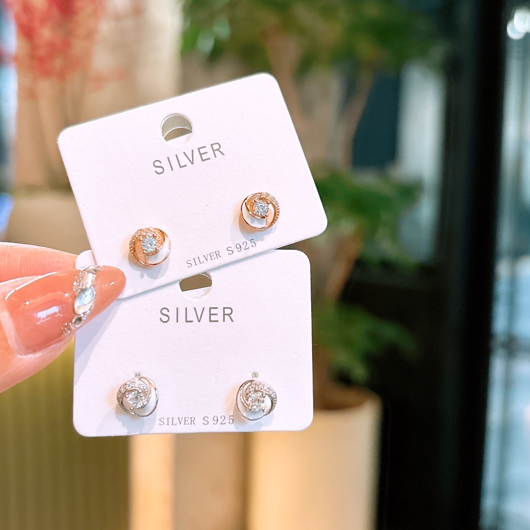 Solid Silver Earrings Forest Wedding Favor Gold