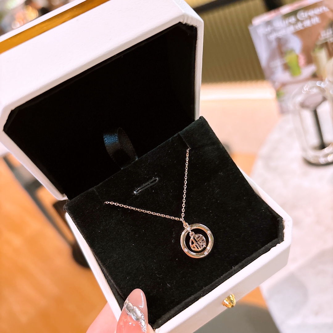 S925 Sterling Silver Necklace Fashion Mother's Day Gold