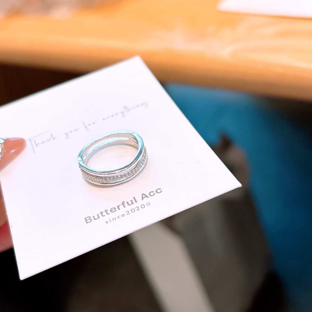 S925 Sterling Silver Ring Intellectual Everyday Wear Gold