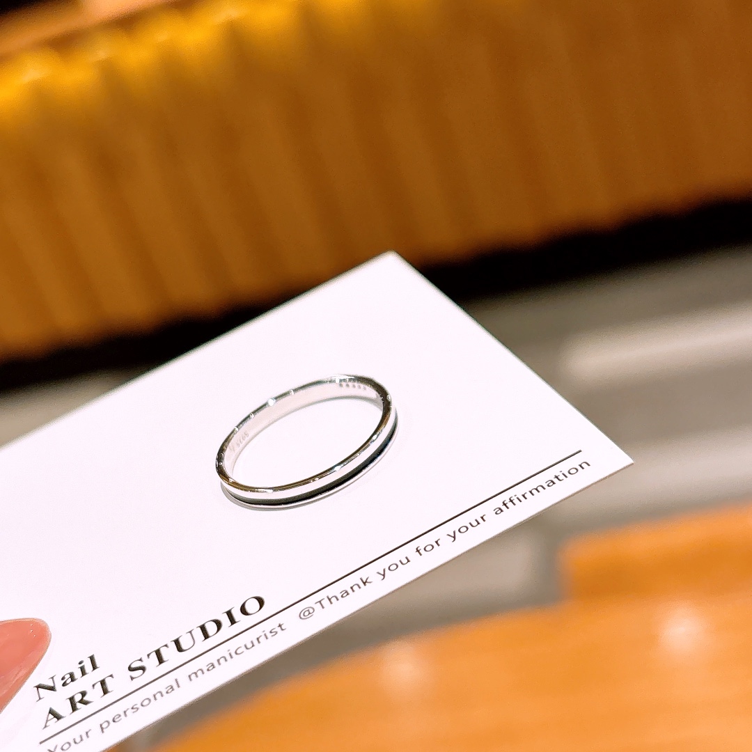 High Polish Silver Ring Sweet Father's Day Gold