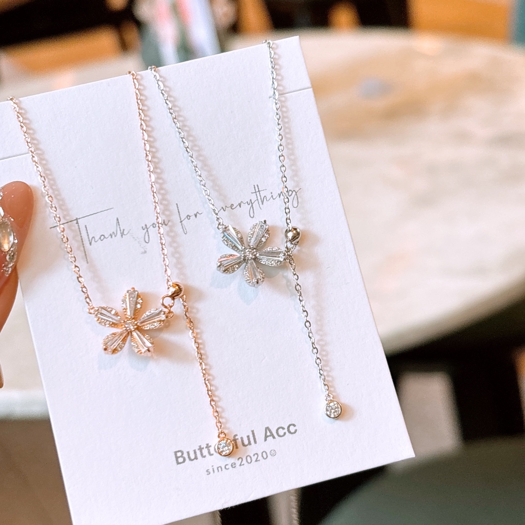 S925 Sterlingsilber Kette Instagram-Stil Arbeitsplatz Silber