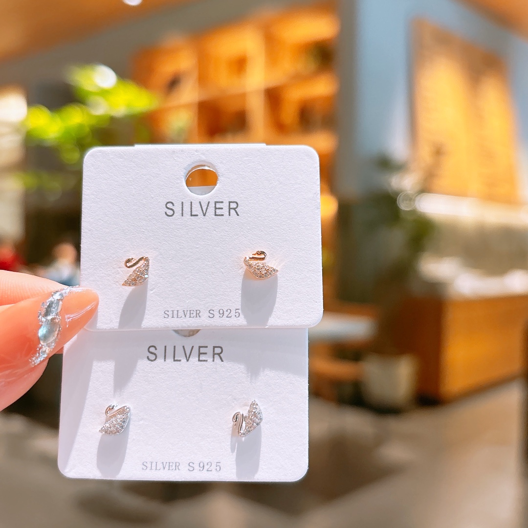 S925 Sterling Silver Earrings Elegant Teacher's Day Gold